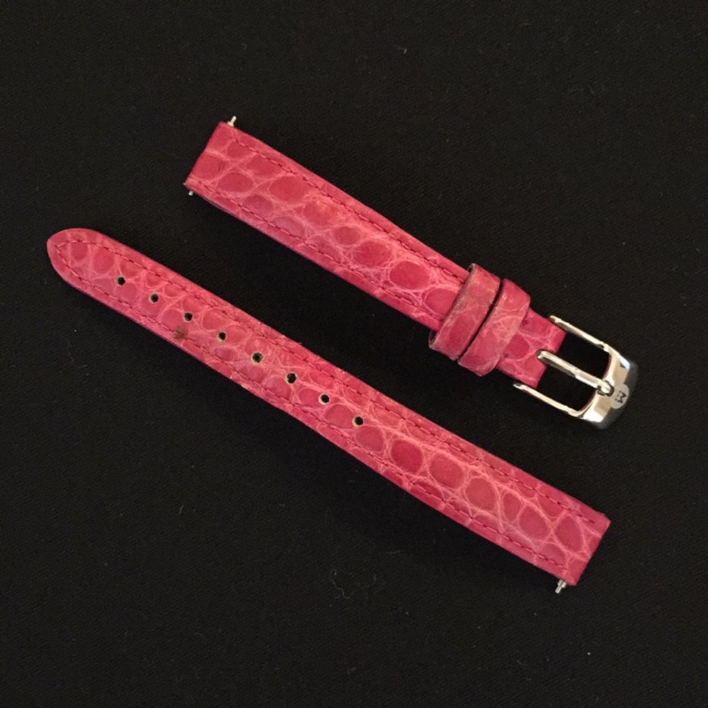 Michele 12mm Pink Genuine Alligator Watch Band